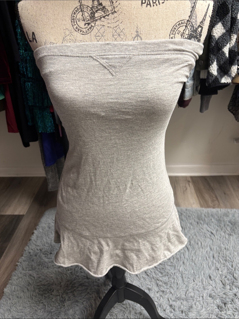 Y2K Hollister Light Gray Strapless Mini Dress